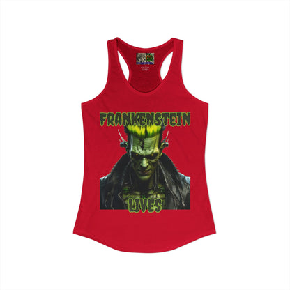 Frankenstein Lives Women's Racerback Tank Top by CreepyCrafts.boo