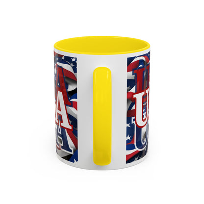 USA White font Center Patriot Accent Mug by cypherpunkgear.com
