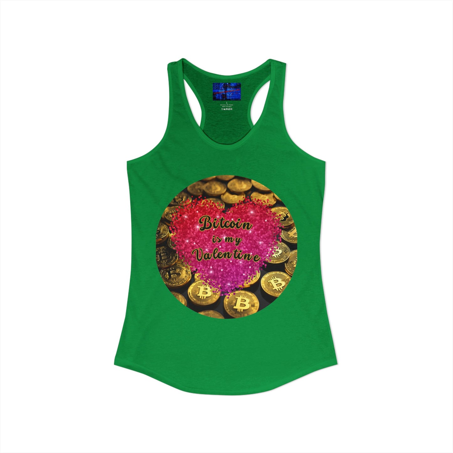Bitcoin is My Valentine Women's Racerback Tank Top by cypherpunkgear.com