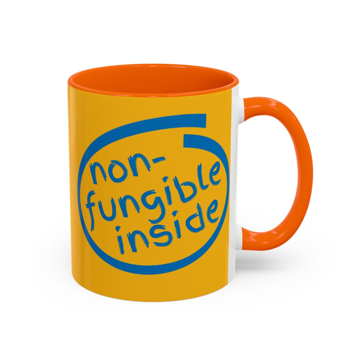 Non-Fungible Inside Yellow Accent Mug by cypherpunkgear.com
