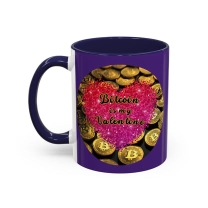 Bitcoin is My Valentine Purple Accent Mug by cypherpunkgear.com