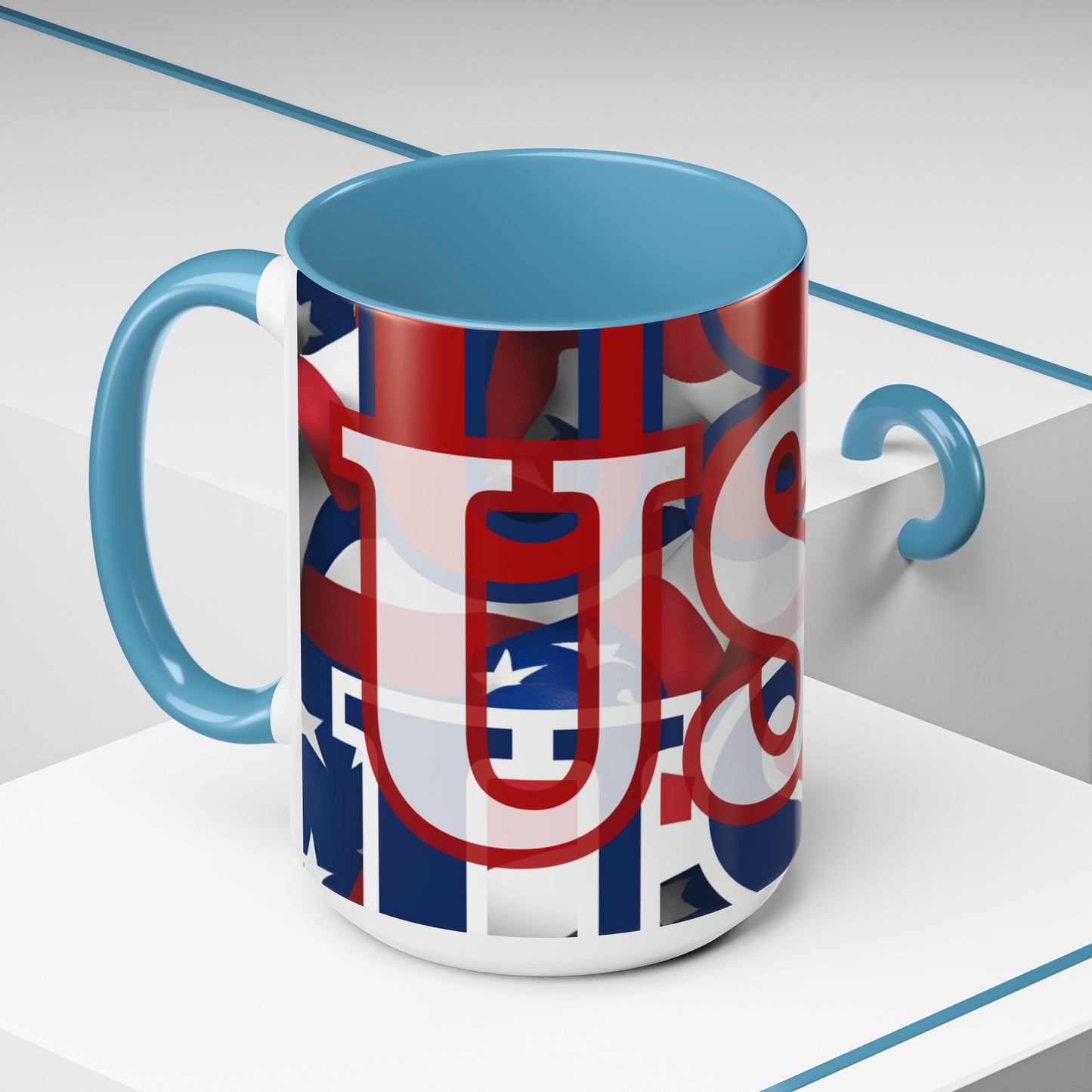 USA! USA! USA WHfont Patriot Accent Mug by cypherpunkgear