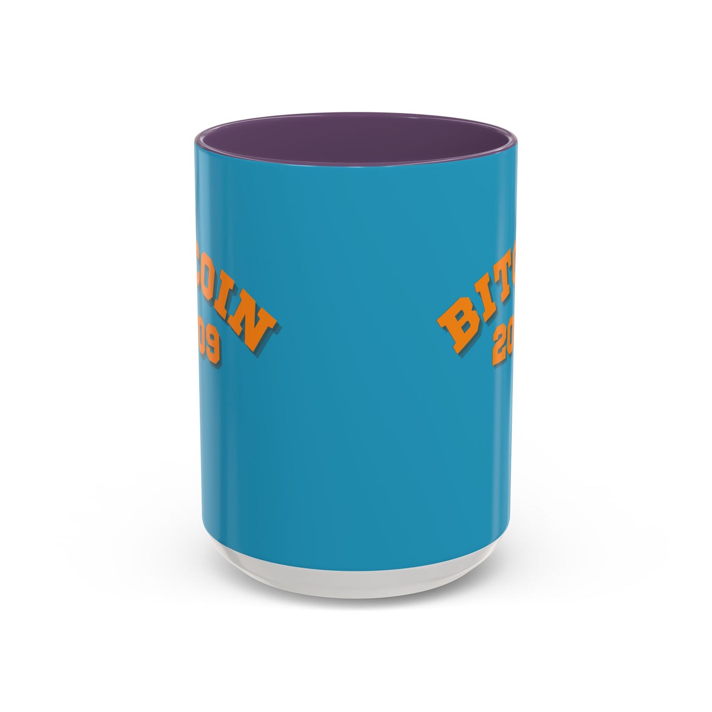 Bitcoin 2009 Turquoise Accent Mug by cypherpunkgear.com