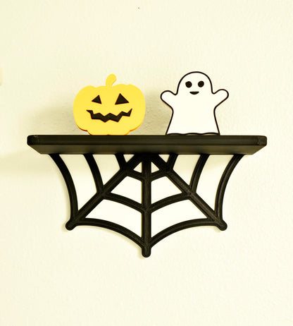 Spider Web Floating Shelf | Spooky Halloween Decor Shelf | 9" Wide x 5" Deep | Made in USA