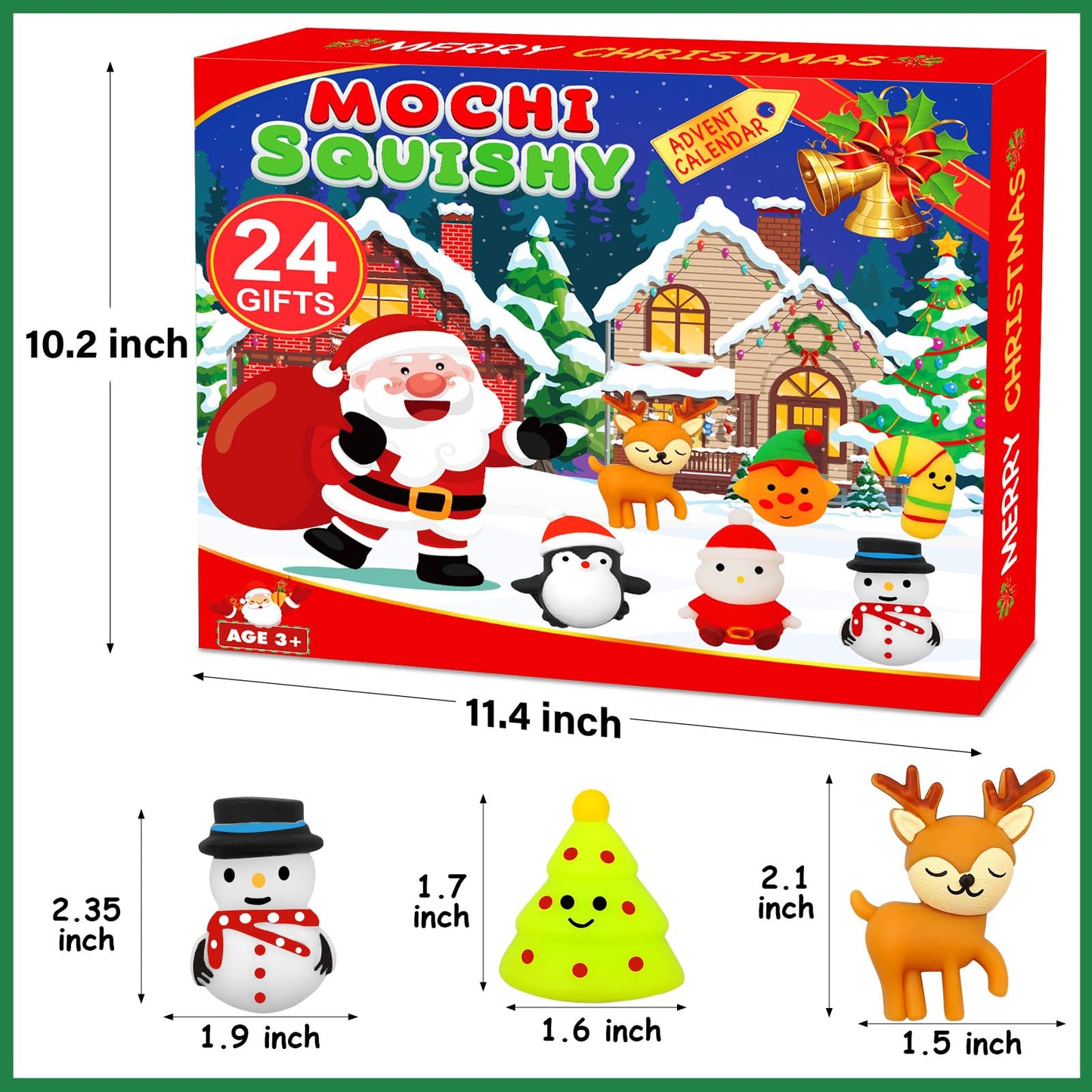 Govetom 2025 Mochi Squishy Advent Calendar 24 Days Multi-color Stress Toys