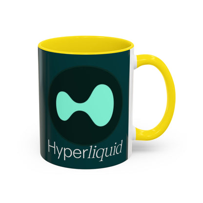 Hyperliquid White font Dark Hyperliquid Accent Mug by cypherpunkgear.com