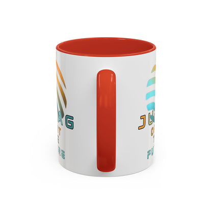 Jupiter (JUP) Orbit the Future White Accent Mug by cypherpunkgear.com