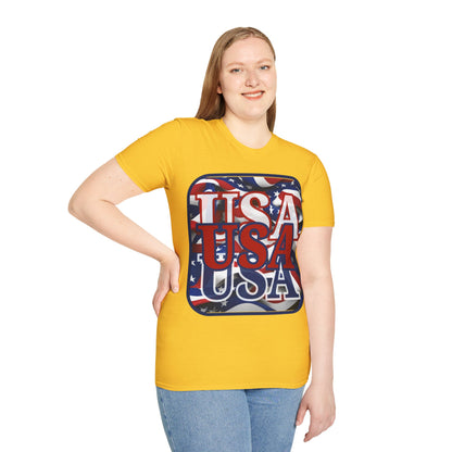 RED White and Blue USA Patriot Light colors Unisex T-Shirt by cypherpunkgear.com