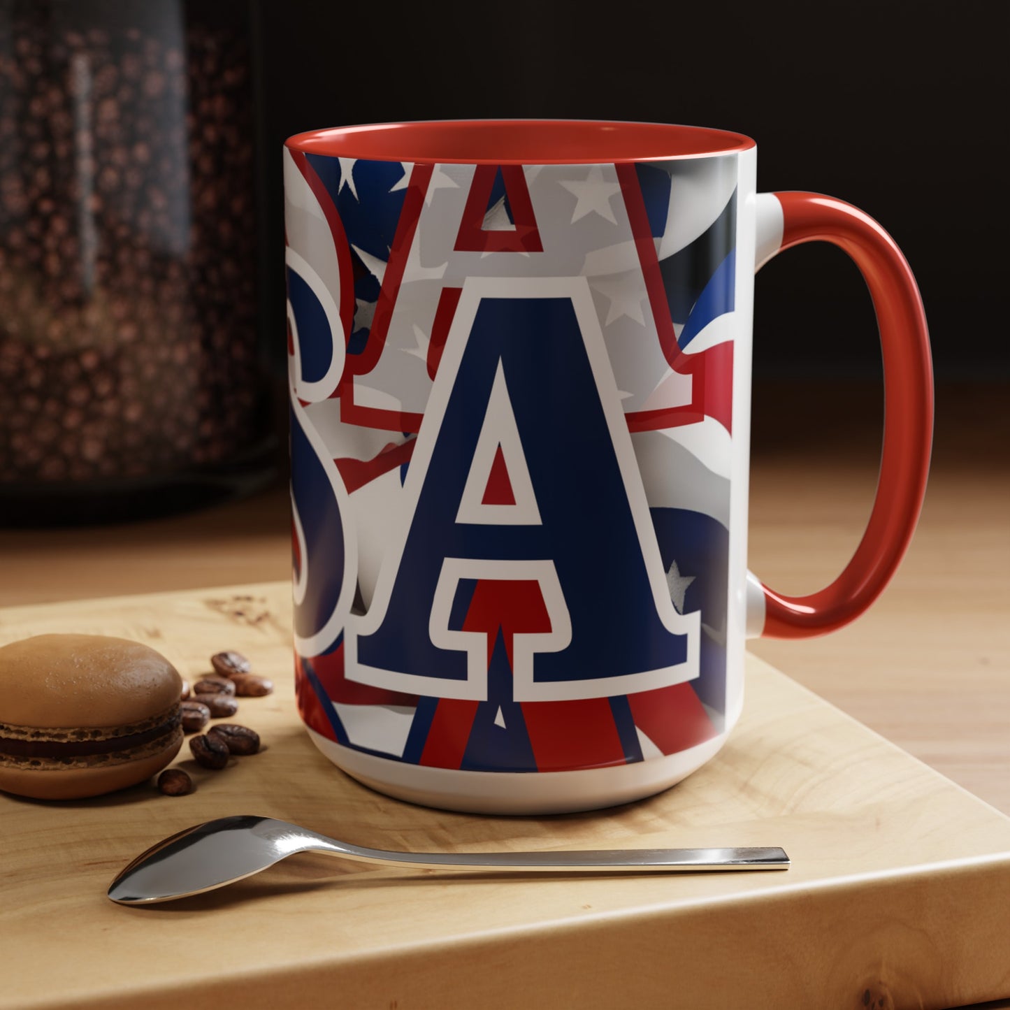 USA! USA! USA BLfont Patriot Accent Mug by cypherpunkgear