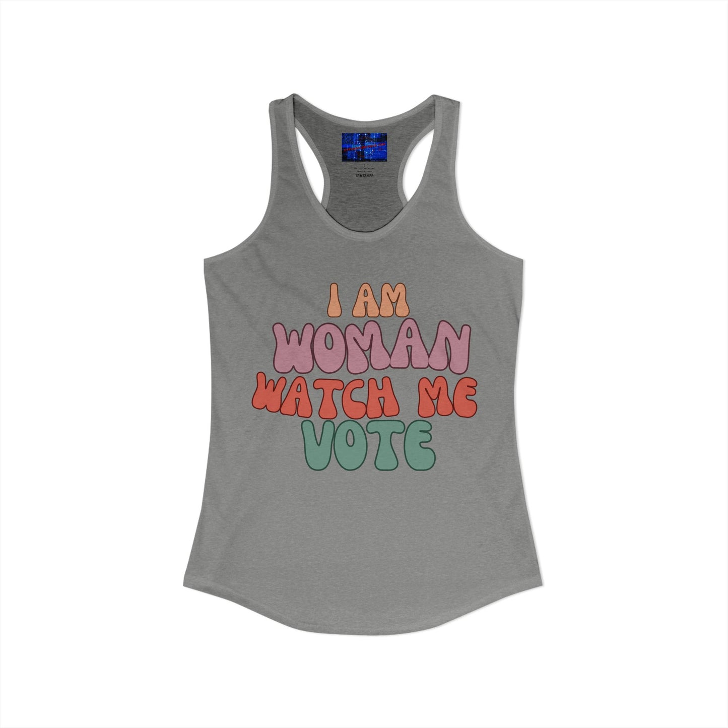 I Am Woman Watch Me Vote Women's Racerback Tank Top by cypherpunkgear.com