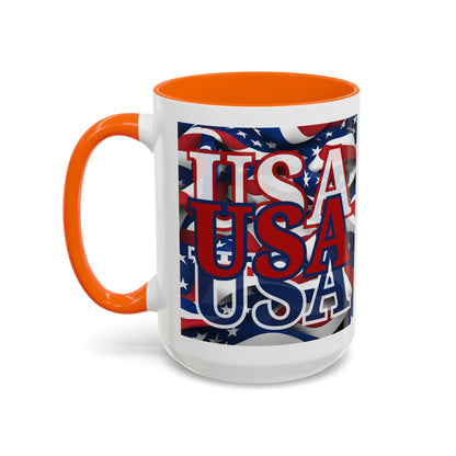 USA Red font Center Patriot Accent Mug by cypherpunkgear.com