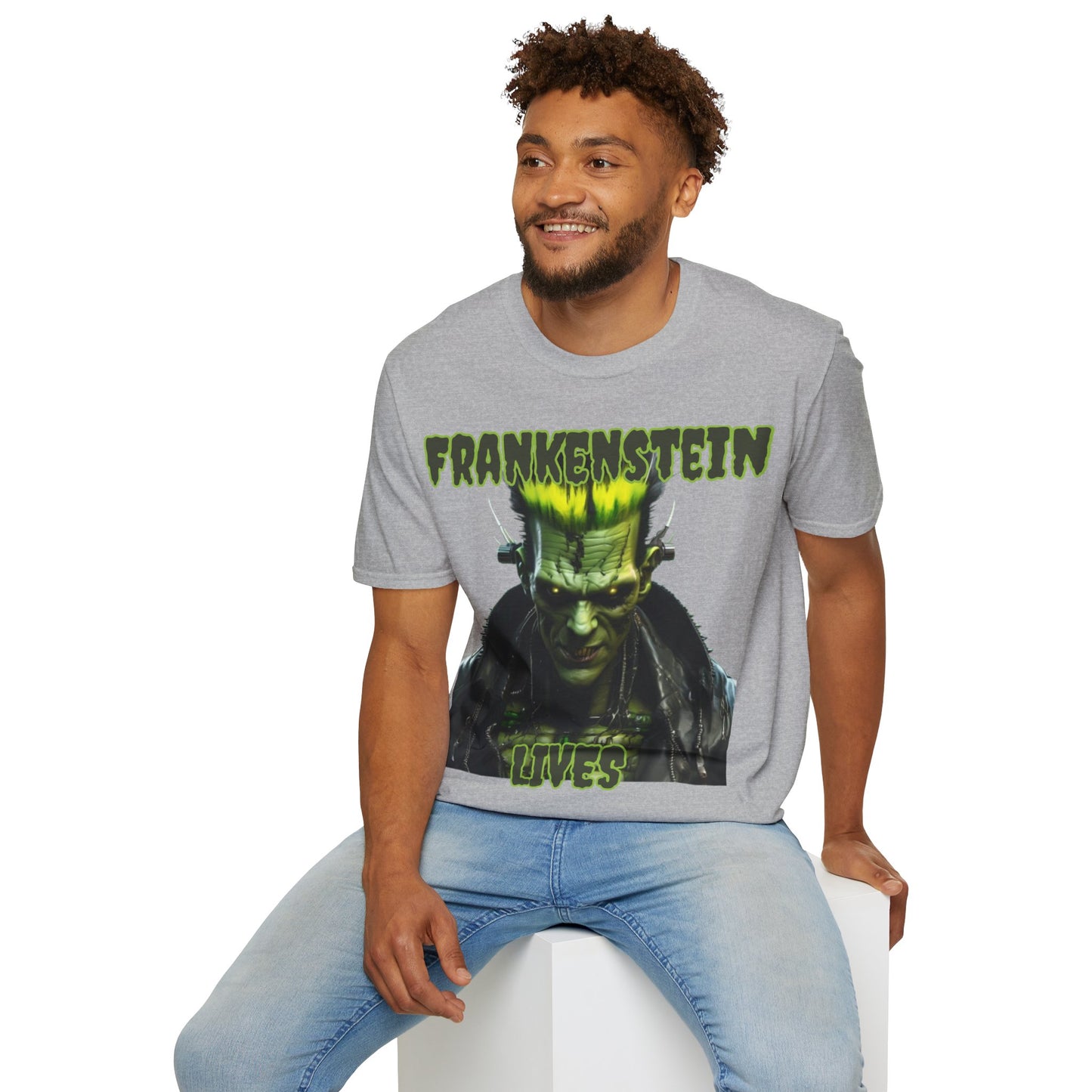 Frankenstein Lives Light colors Unisex T-Shirt by CreepyCrafts.boo