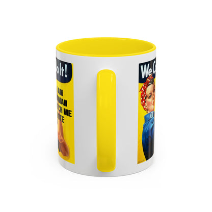 I Am Woman Watch Me Vote Rosie White Accent Mug by cypherpunkgear.com