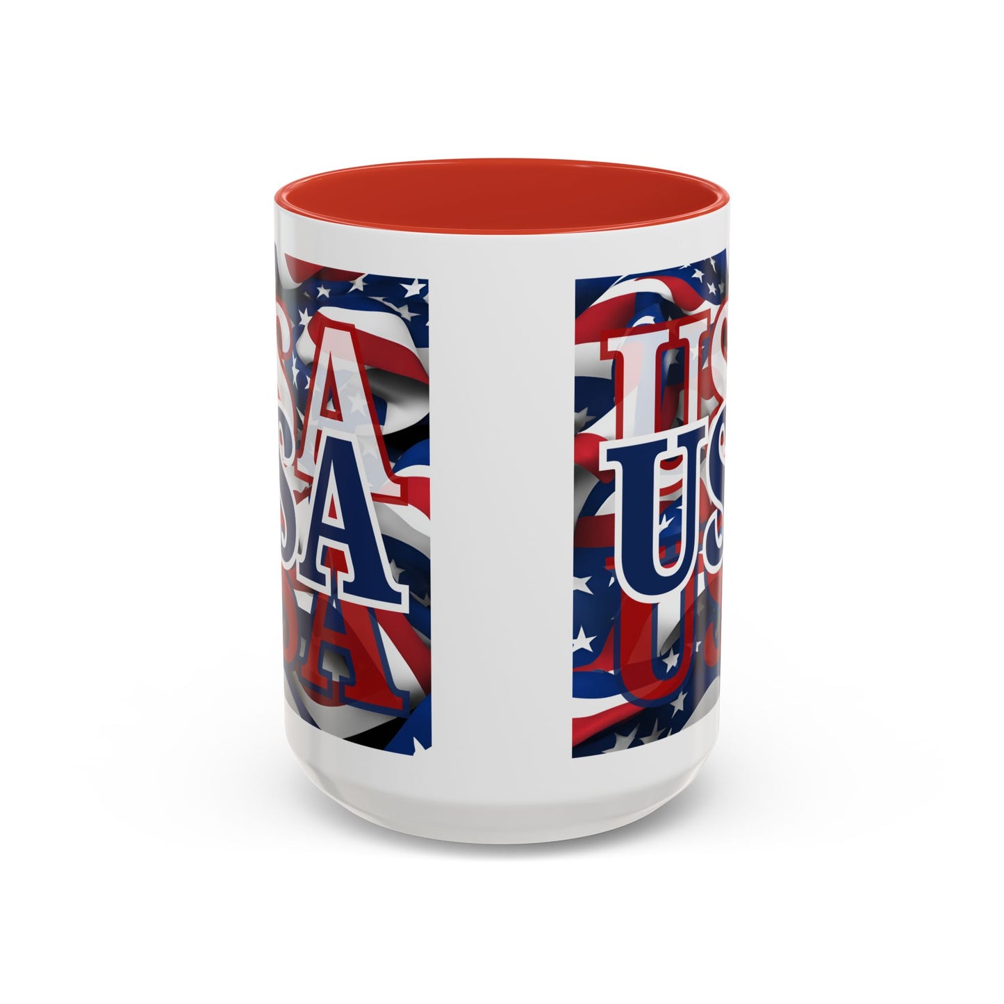USA Blue font Center Patriot Accent Mug by cypherpunkgear.com