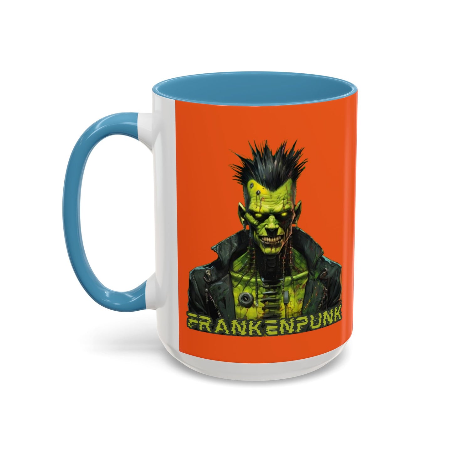 Frankenpunk Orange Accent Mug by CreepyCrafts.boo