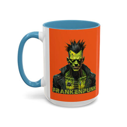 Frankenpunk Orange Accent Mug by CreepyCrafts.boo
