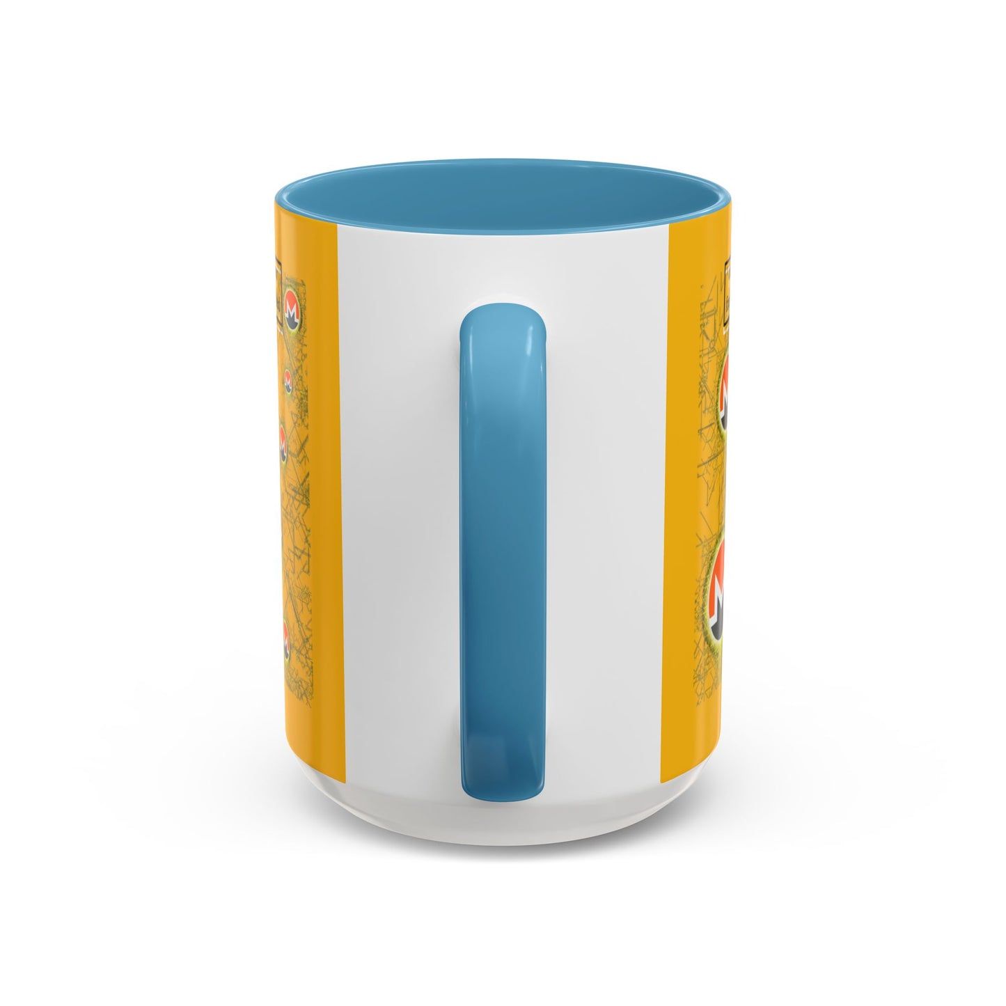 Monero (XMR) don't assume your freedoms are assured Yellow Accent Mug by cypherpunkgear.com