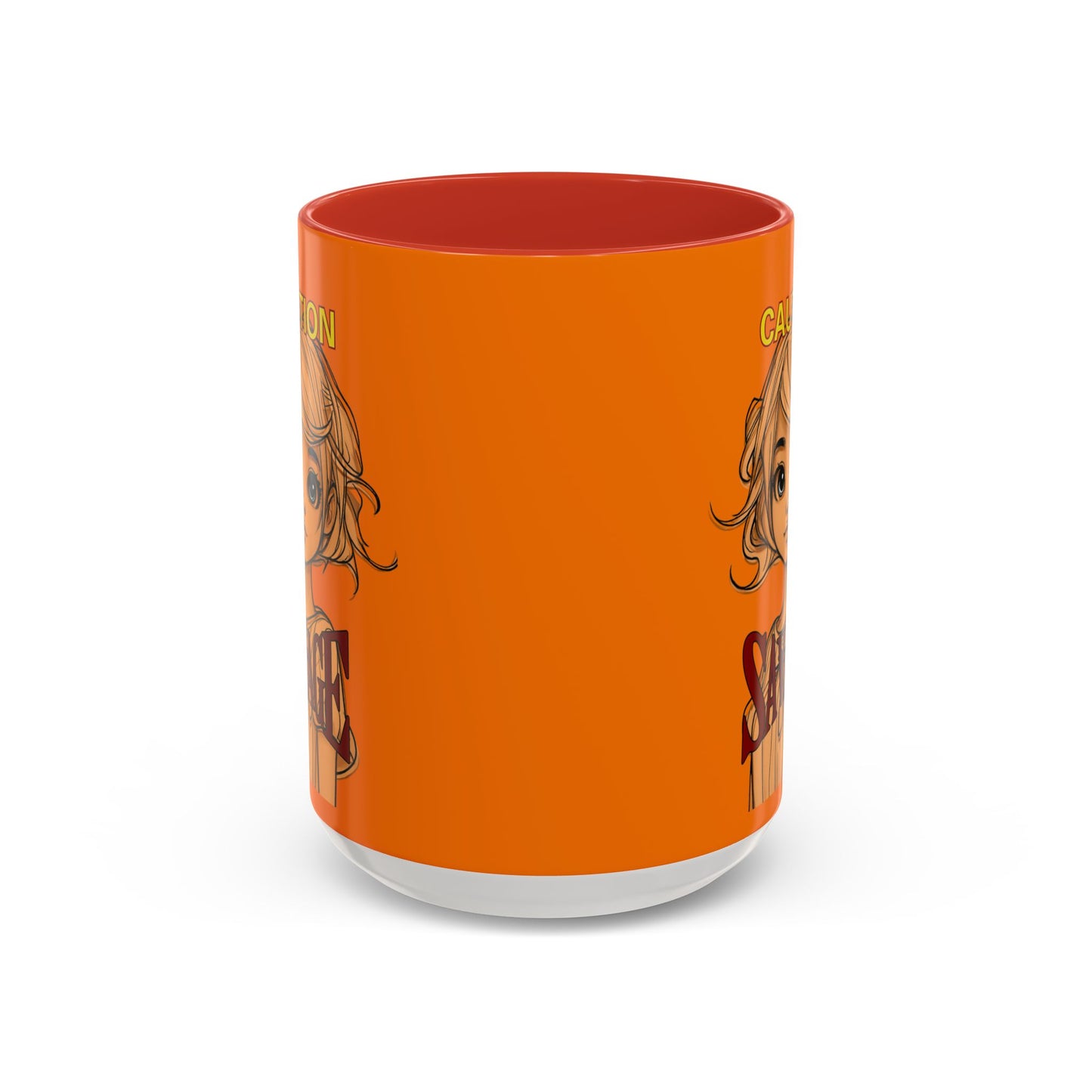 Caution, Savage Orange Accent Mug by cypherpunkgear.com
