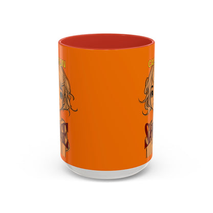 Caution, Savage Orange Accent Mug by cypherpunkgear.com