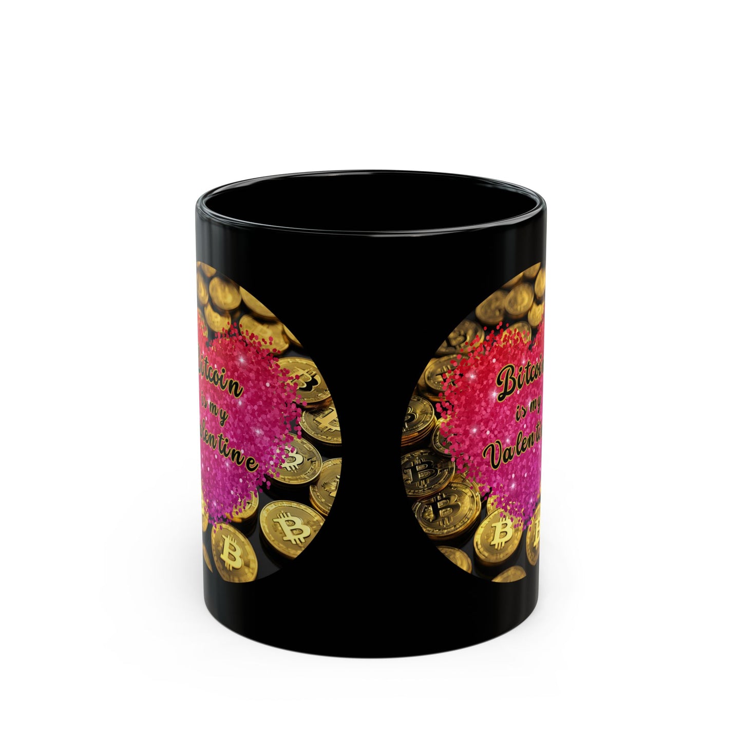 Bitcoin is My Valentine Black Mug by cypherpunkgear.com