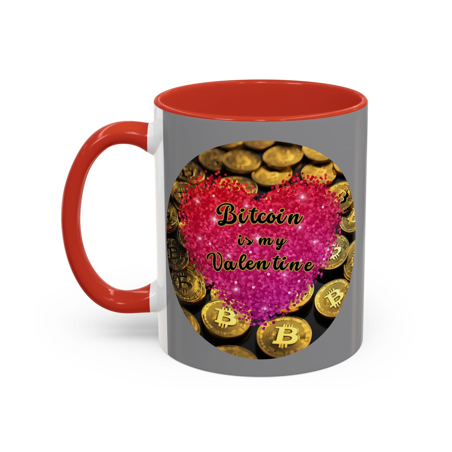 Bitcoin is My Valentine Grey Accent Mug by cypherpunkgear.com