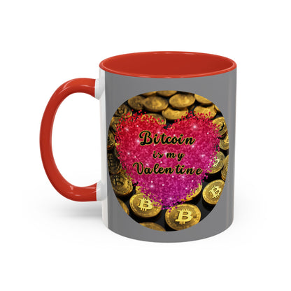 Bitcoin is My Valentine Grey Accent Mug by cypherpunkgear.com