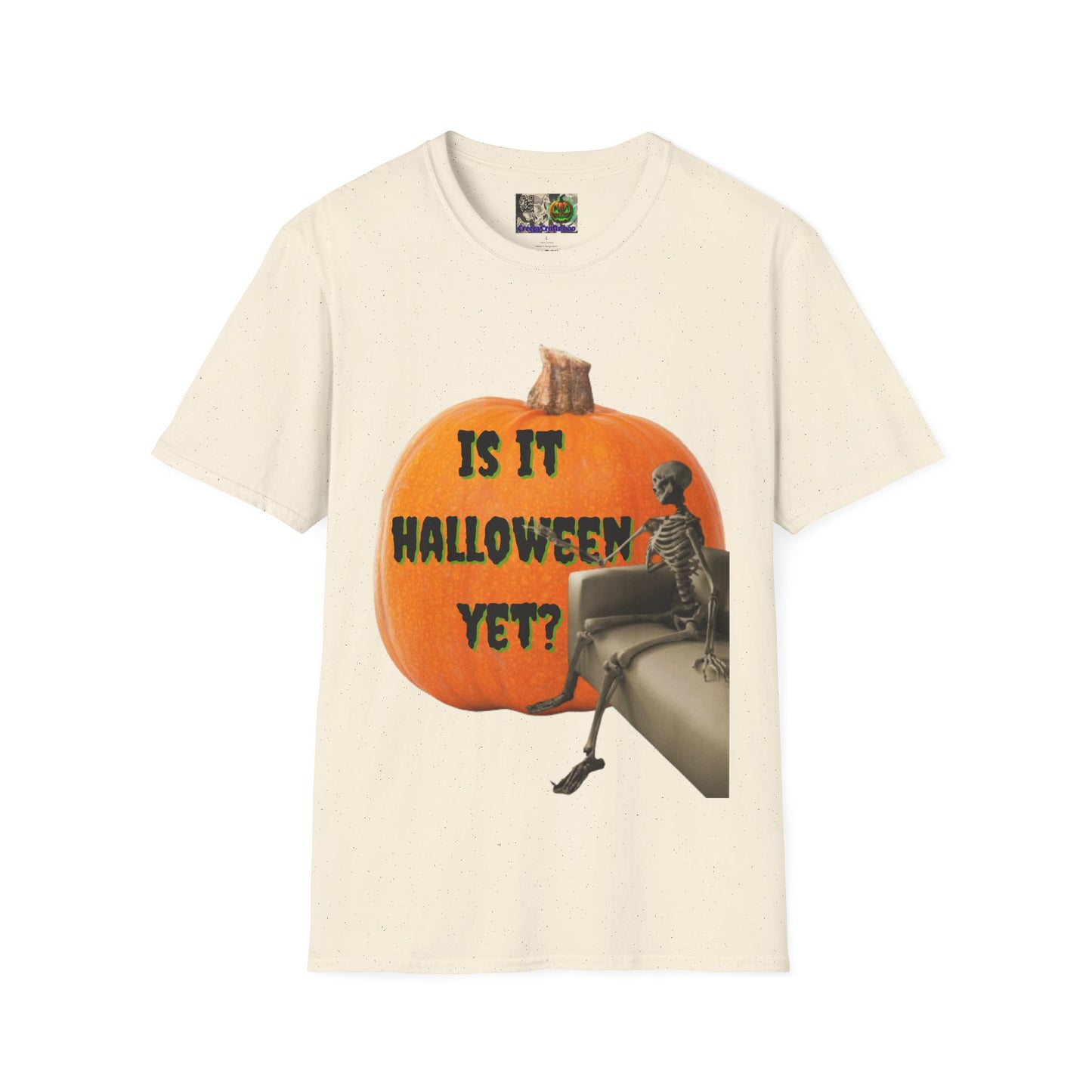 Is it Halloween yet? Skeleton's Giant Pumpkin Light colors Unisex T-Shirt by CreepyCrafts.boo