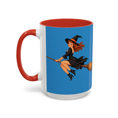 Hazel Hex Blue Accent Mug by CreepyCrafts.boo