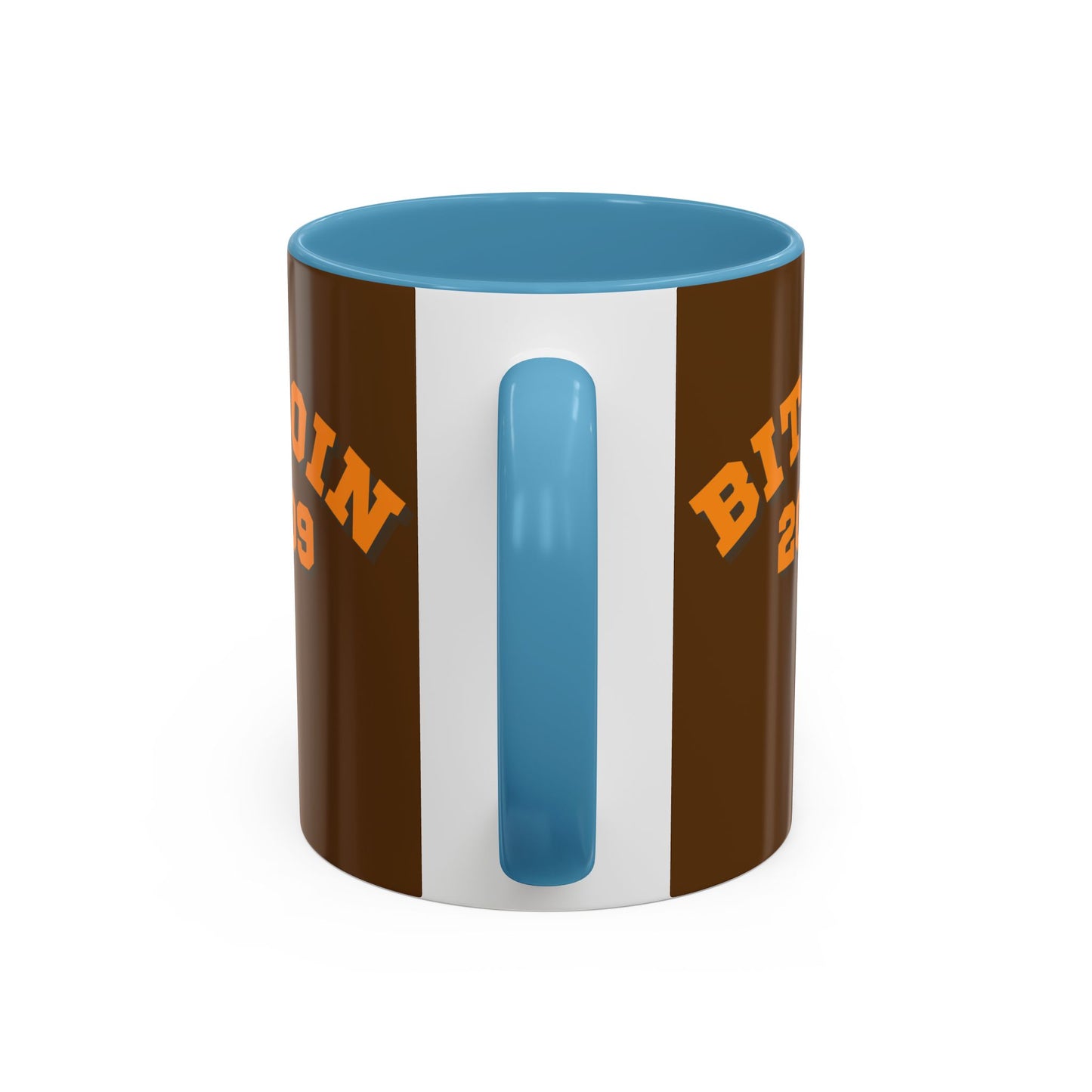 Bitcoin 2009 Brown Accent Mug by cypherpunkgear.com