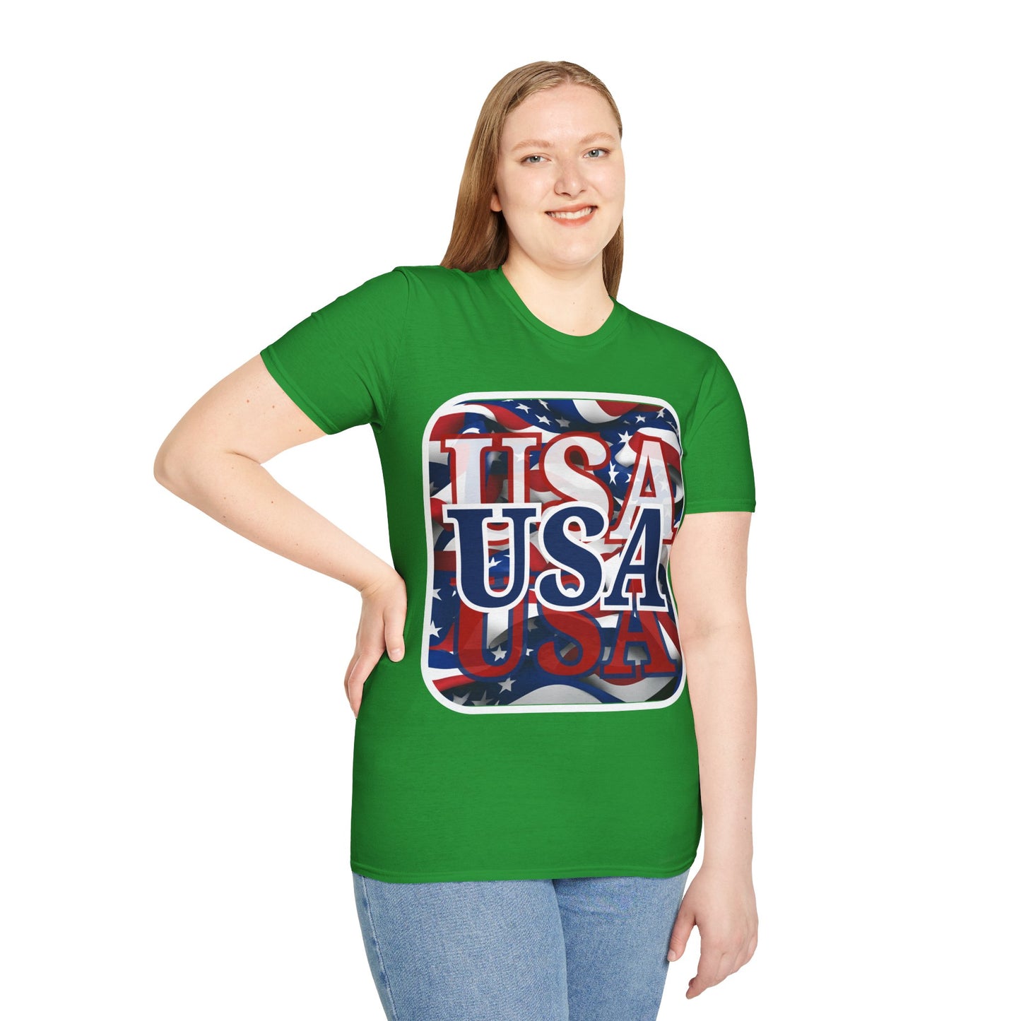 Red White and BLUE USA Patriot Dark colors Unisex T-Shirt by cypherpunkgear.com