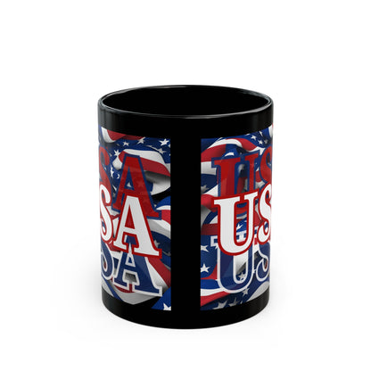 USA WHfont Center Patriot Black Mug by cypherpunkgear