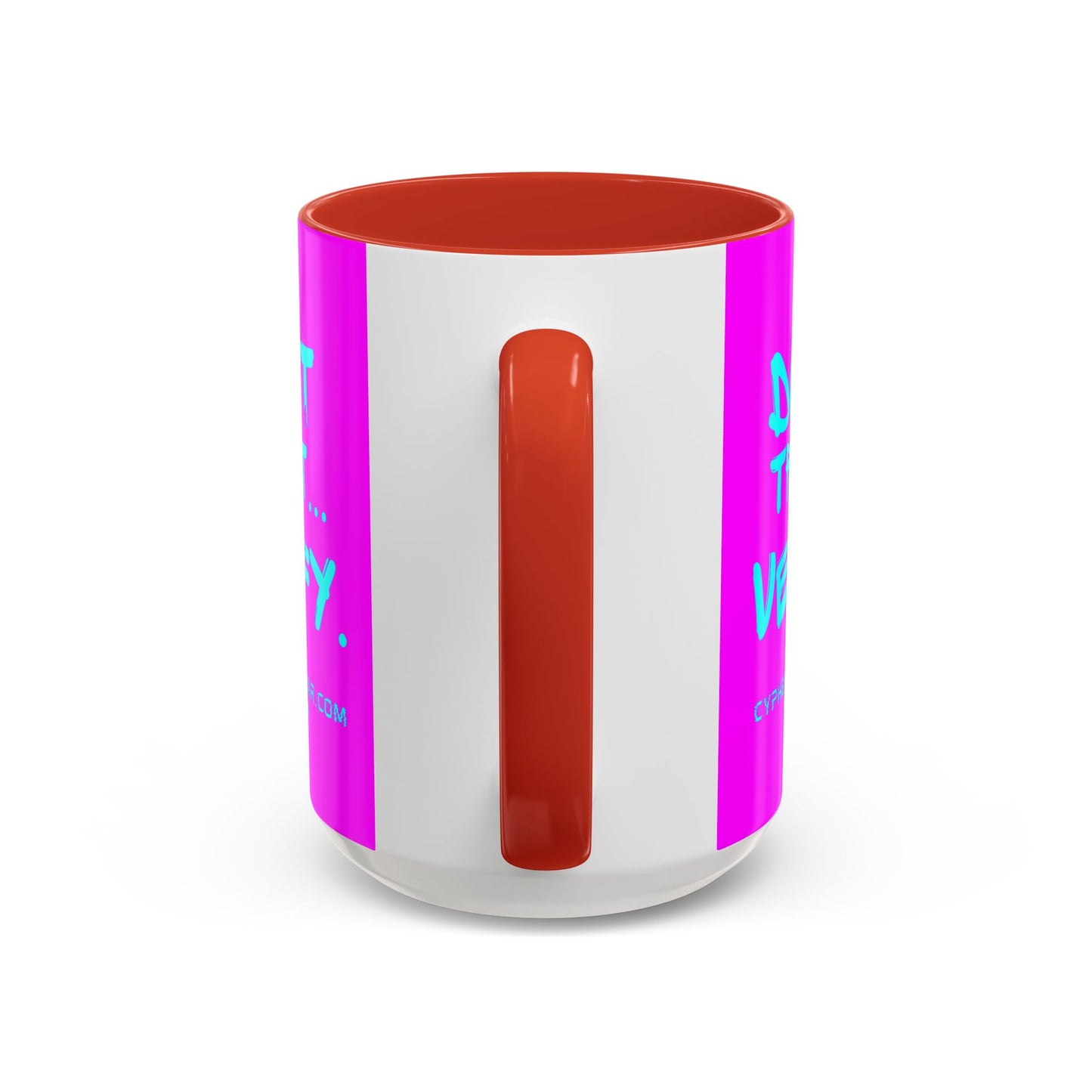 Don't Trust...Verify. Electric Magenta Accent Mug by cypherpunkgear.com