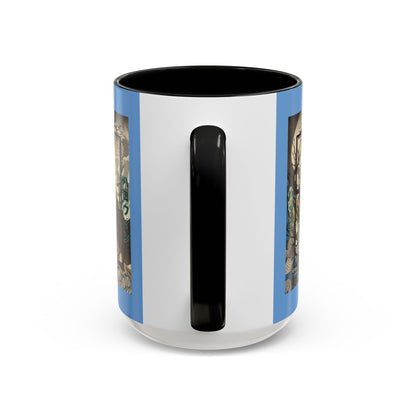 Yōkai Happy Halloween Light Blue Accent Mug by CreepyCrafts.boo
