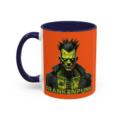 Frankenpunk Orange Accent Mug by CreepyCrafts.boo