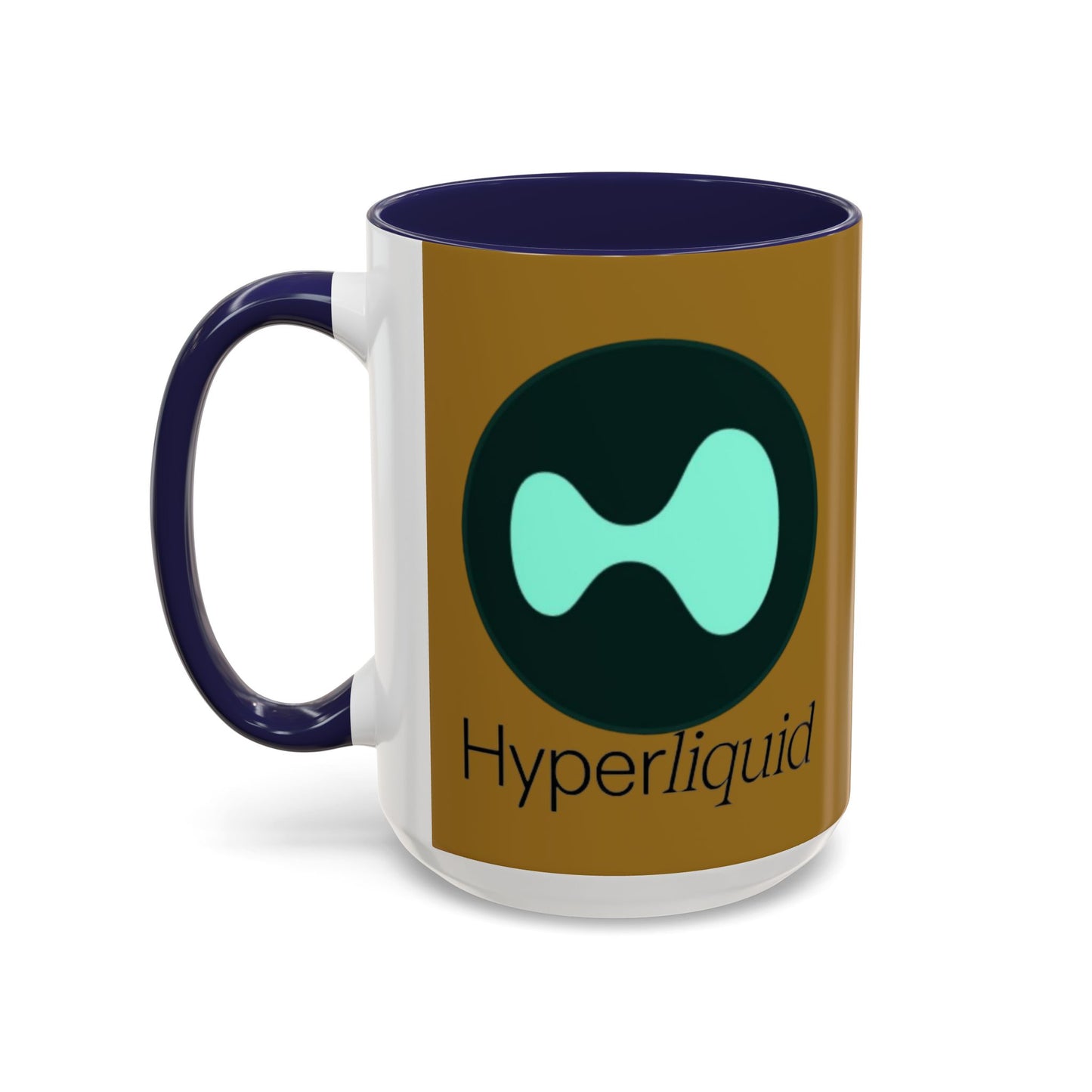 Hyperliquid Black font Brown Accent Mug by cypherpunkgear.com