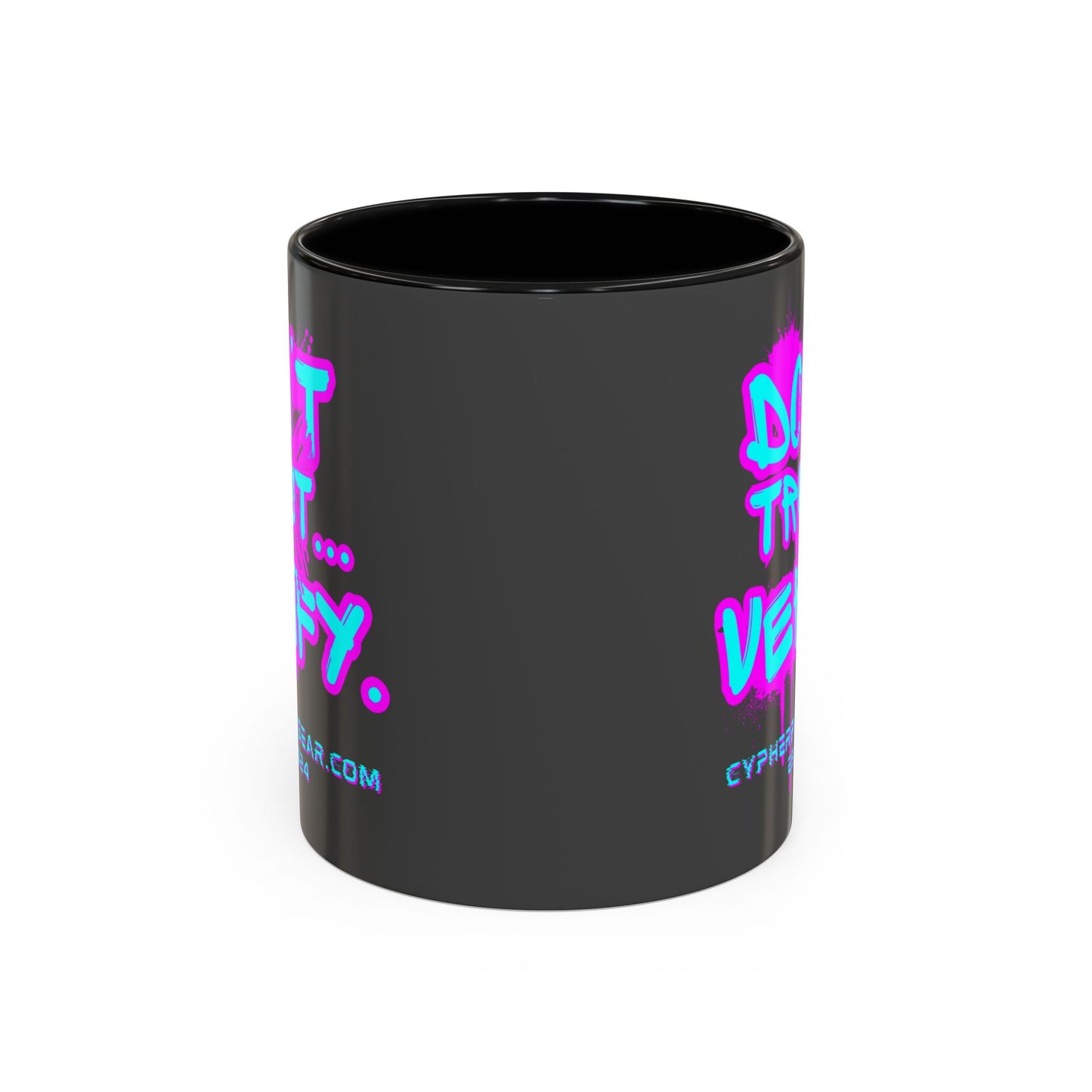 Don't Trust...Verify. Grey Accent Mug by cypherpunkgear.com