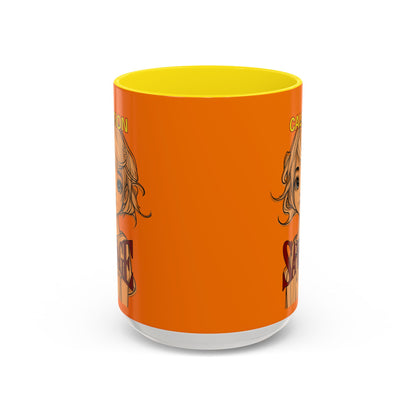 Caution, Savage Orange Accent Mug by cypherpunkgear.com
