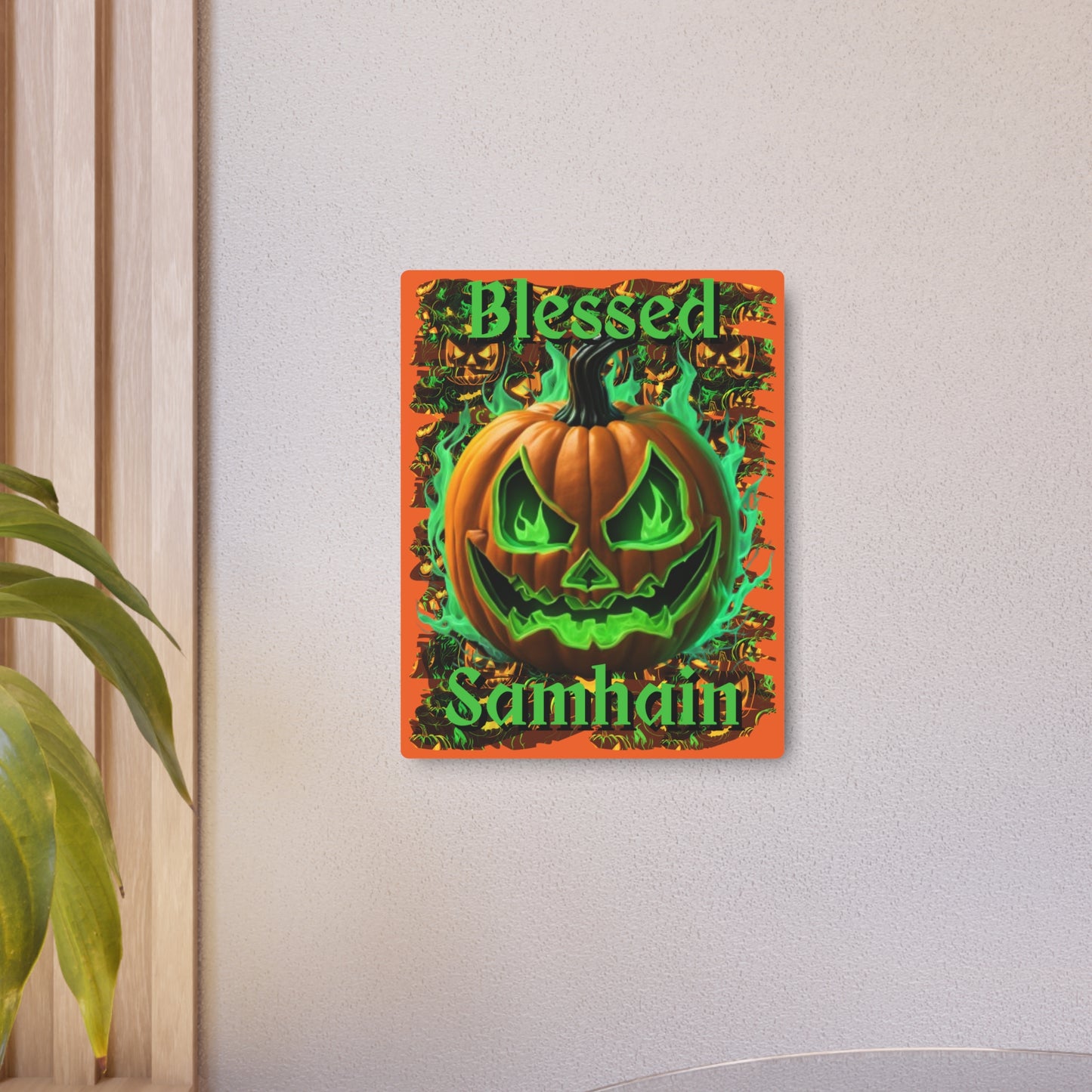 Blessed Samhain Green Jack Metal Art Sign by cypherpunkgear