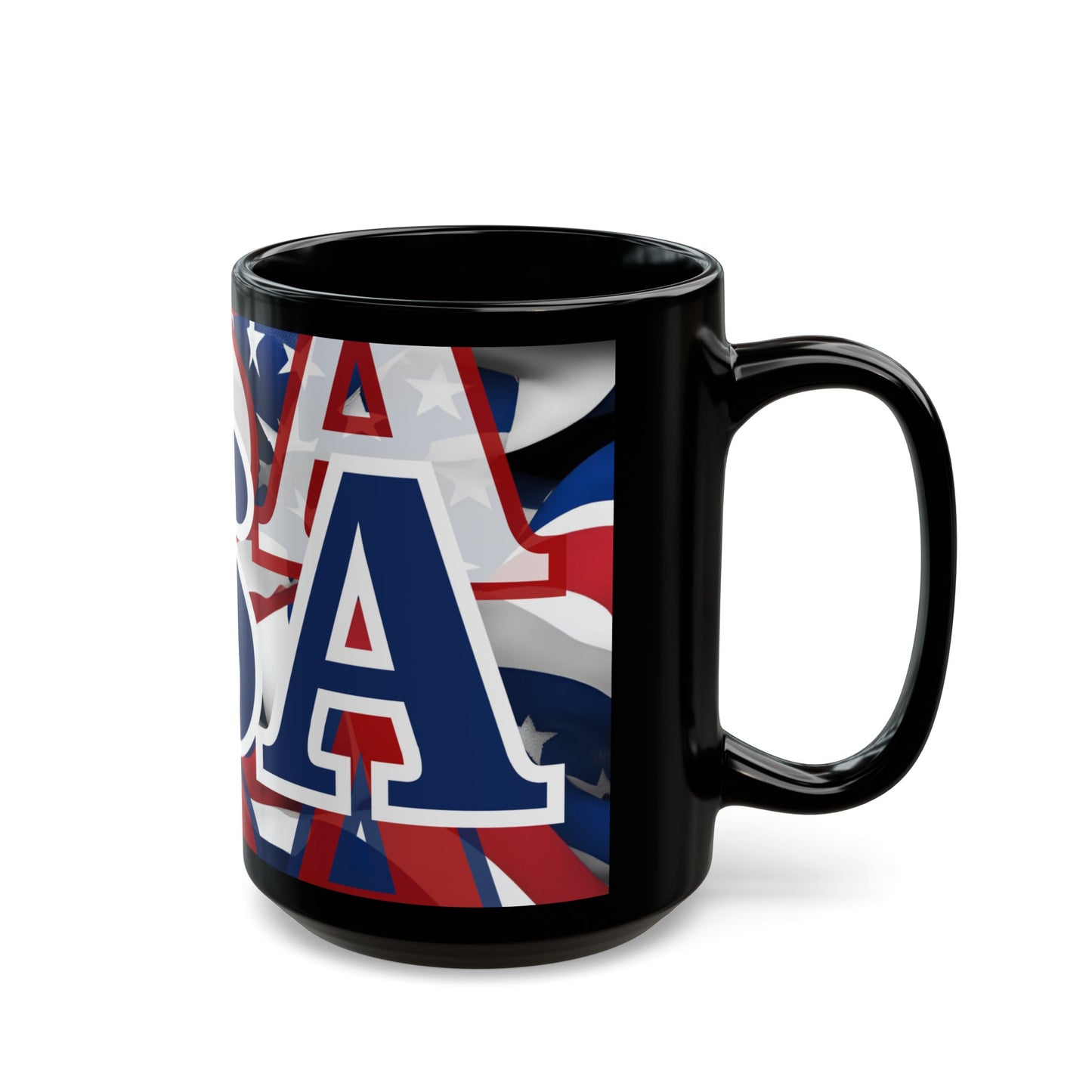 USA! USA! USA BLfont Patriot Black Mug by cypherpunkgear