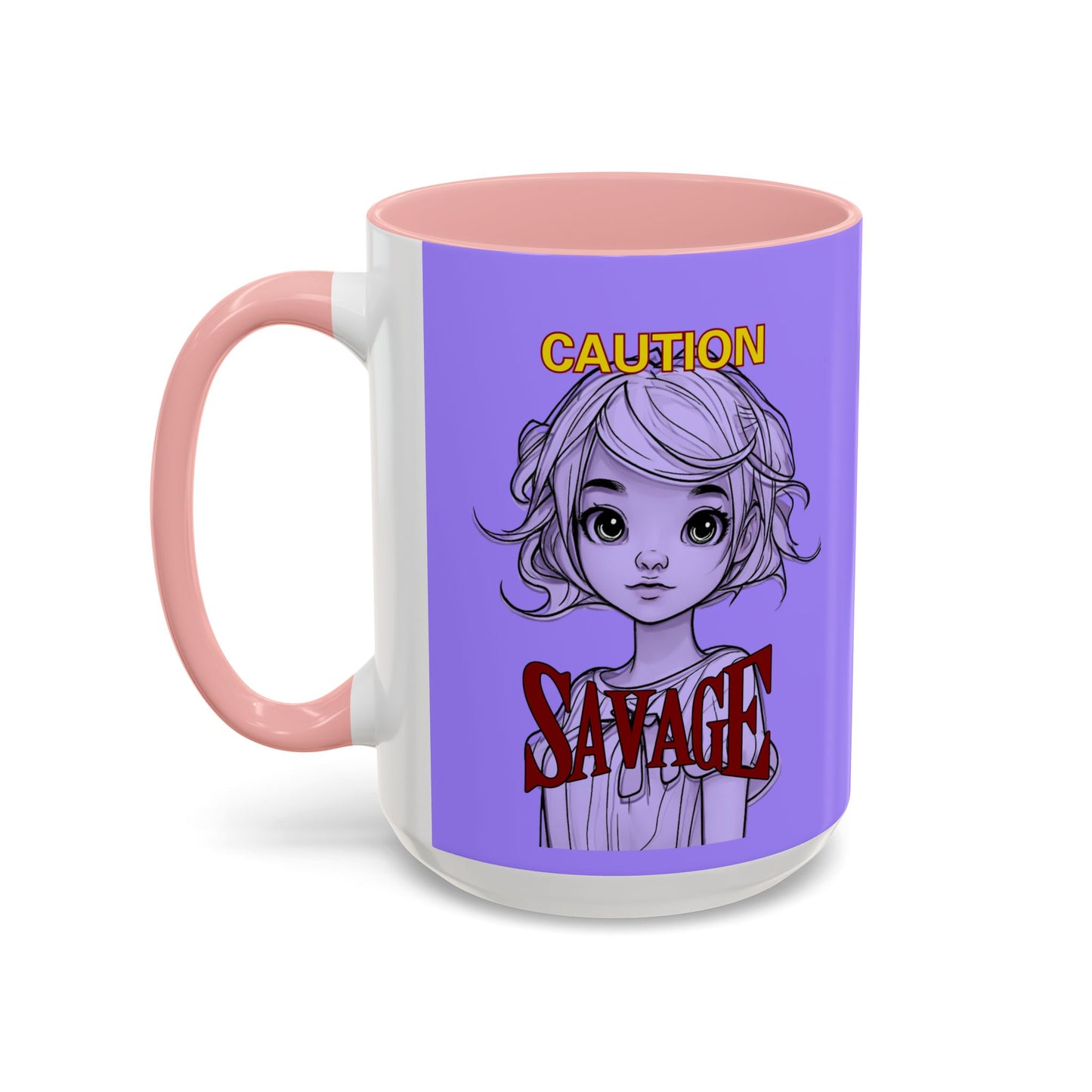 Caution, Savage Light Purple Accent Mug by cypherpunkgear.com