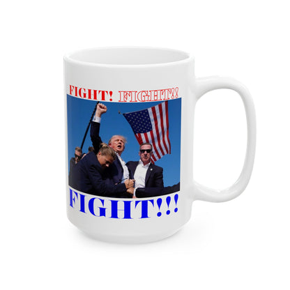 FIGHT! FIGHT!! FIGHT!!! White Mug by cypherpunkgear