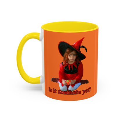 Is it Samhain yet? Orange Accent Mug by CreepyCrafts.boo