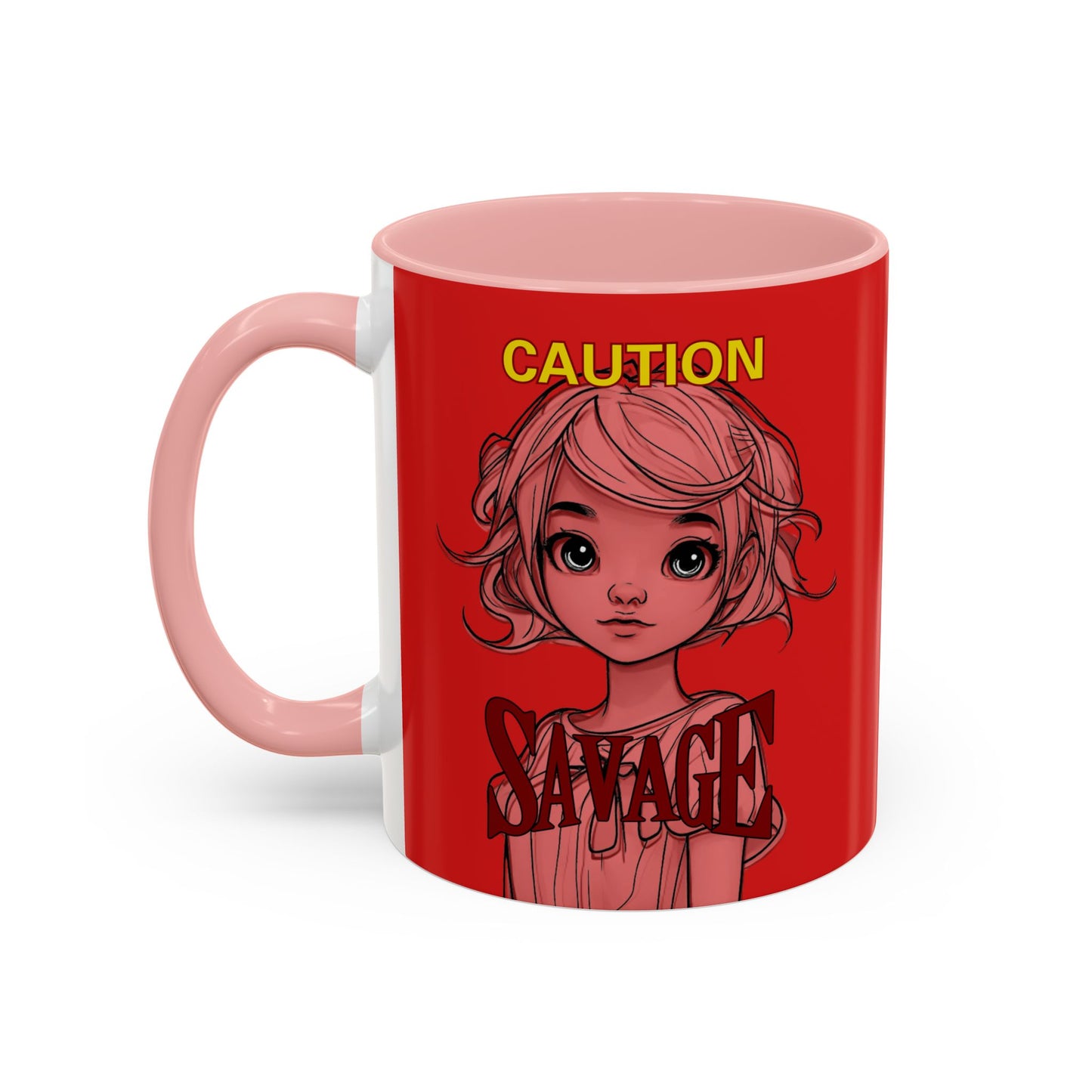 Caution, Savage Red Accent Mug by cypherpunkgear.com