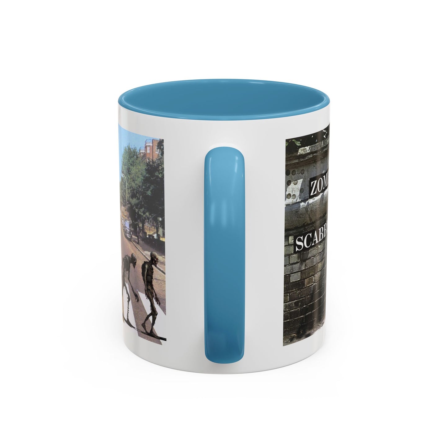 2-sided, Scabby Road White Accent Mug by CreepyCrafts.boo