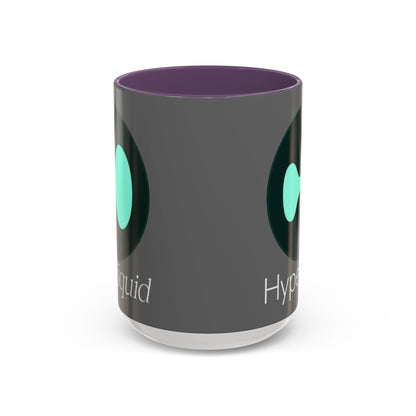 Hyperliquid White font Grey Accent Mug by cypherpunkgear.com