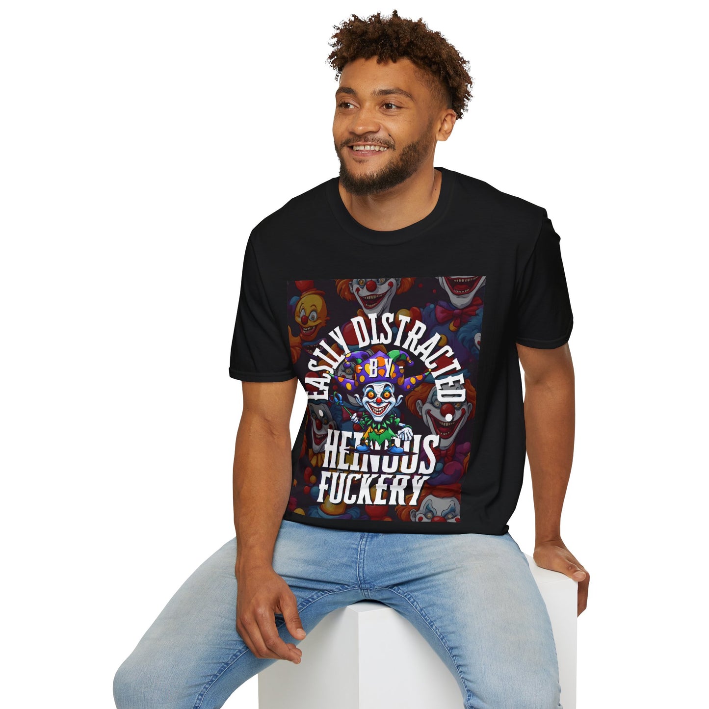Easily Distracted by Heinous Fuckery Little Jincs DKcolors Unisex T-Shirt by cypherpunkgear.com