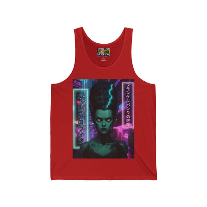 Bride of Frankenpunk Unisex Jersey Tank Top by CreepyCrafts.boo