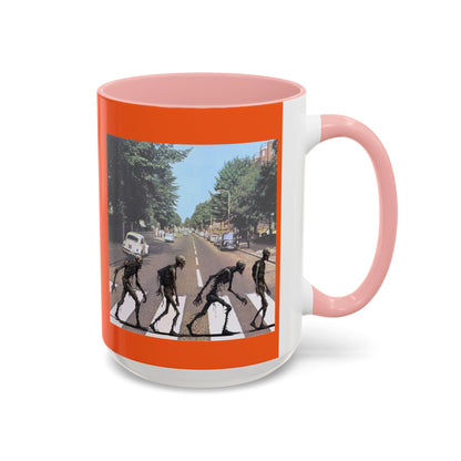 2-sided, Scabby Road Orange Accent Mug by CreepyCrafts.boo