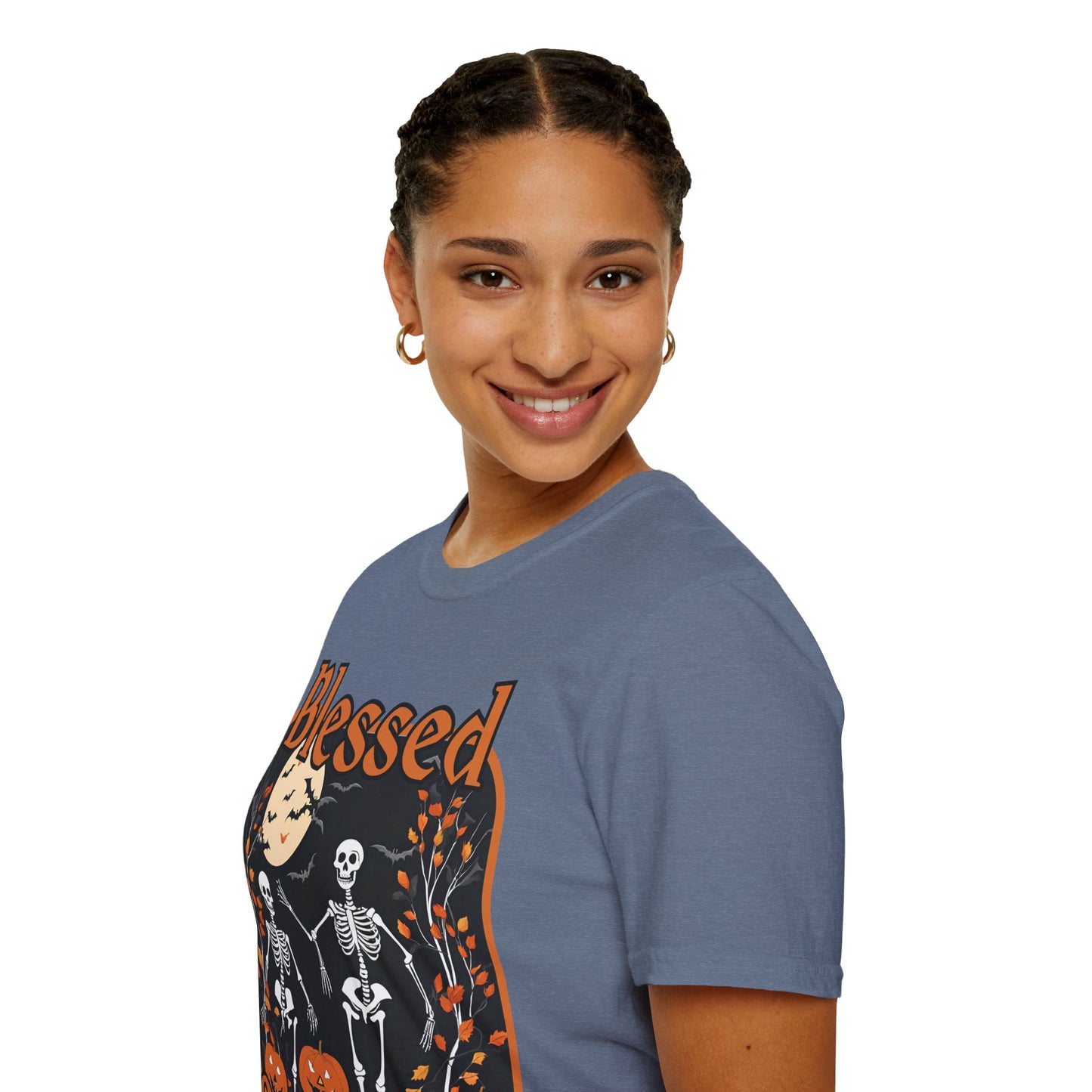 Spooktacular Skeletons of Samhain Dark colors Unisex T-Shirt by CreepyCrafts.boo