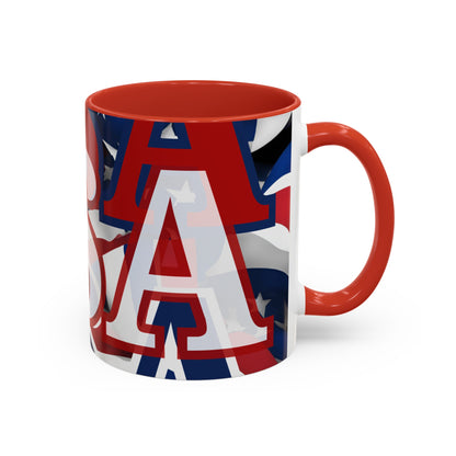 USA! USA! USA WHfont Patriot Accent Mug by cypherpunkgear